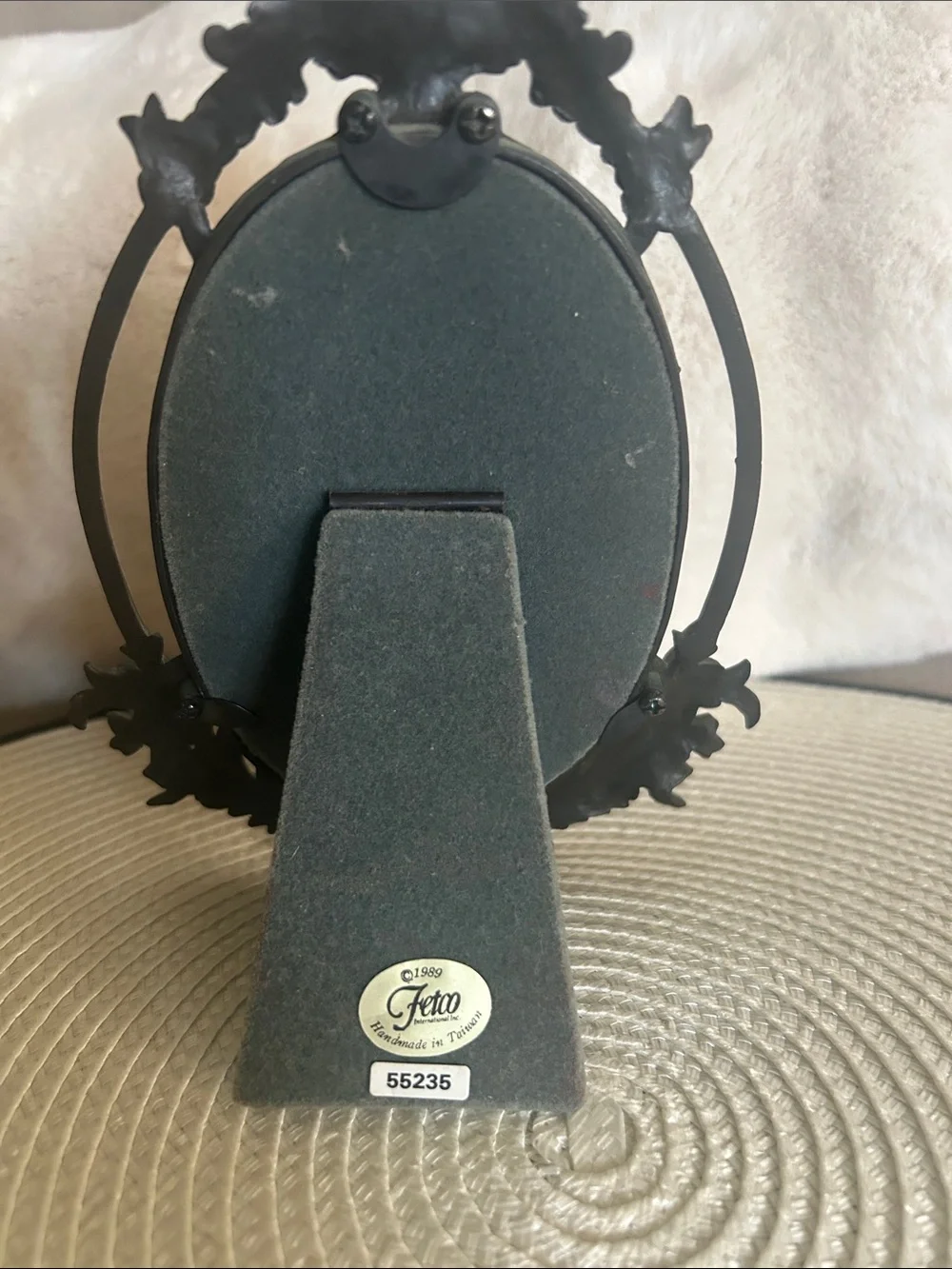 Fetco Ornate Oval Picture Frame in Dark Bronze Tones
